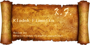 Kladek Fiametta névjegykártya